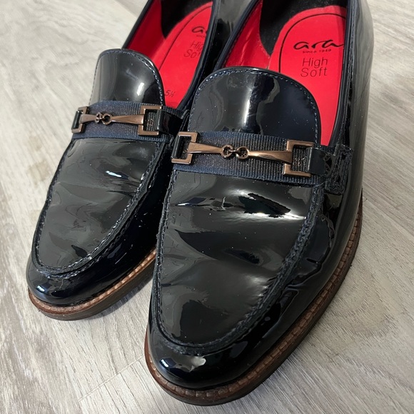 Dark Navy Blue Ara Leather Loafer Shoes for Women size 5.5UK (8US) - Picture 3 of 5